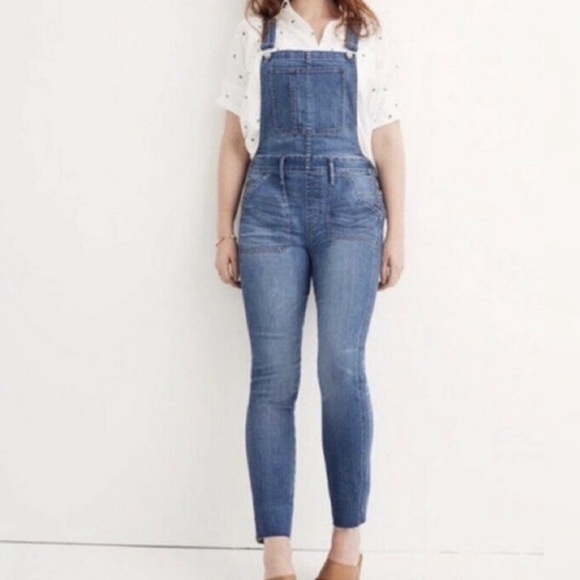 Madewell Kemp Mid Wash Skinny Overall Jeans - Picture 9 of 9